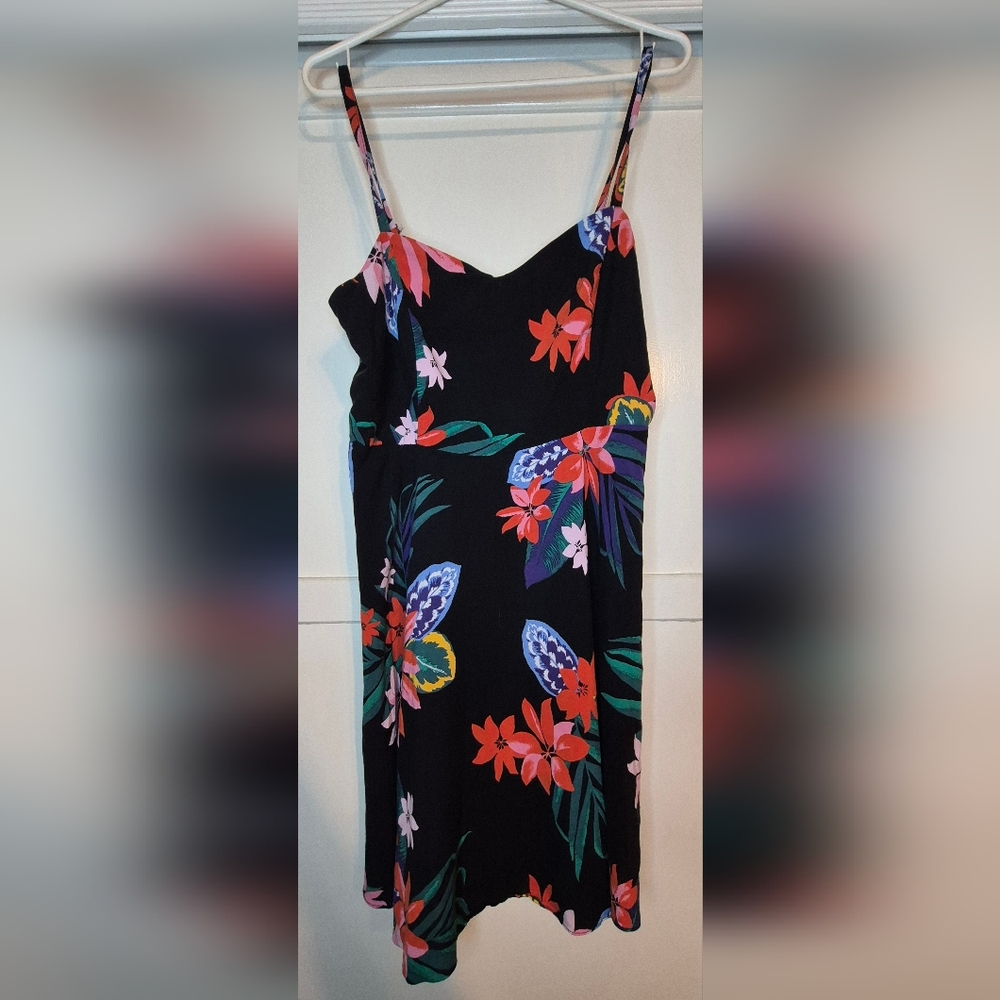 Floral Black Dress with Colorful Print